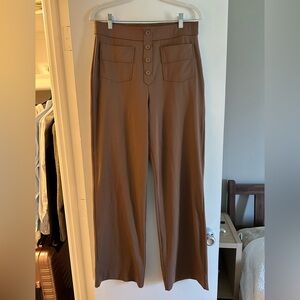Brown High-Waisted Wide-Leg Pants